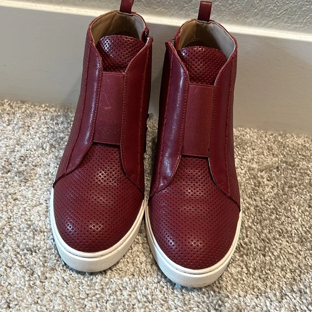 Leather Paola Dress Wedge Sneaker - Picture 3 of 6